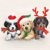 Ambiente Kerst Thema Servetten - 20x - 33 X 33 Cm - Honden Print