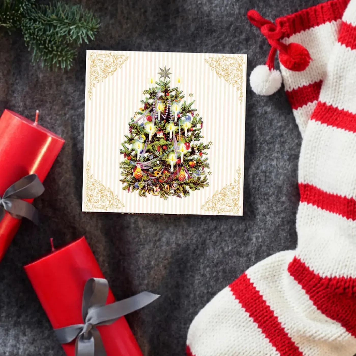 Ambiente Kerst Thema Servetten - 20x St - 33 Cm - Kerstboom