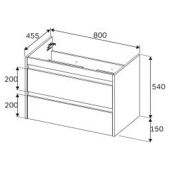 AM.PM - Badkamermeubel Met Wastafel - Spike - 80 Cm Wit - Plat Pakket - 2 Laden - Softclose