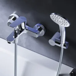 Am.pm Badmengkraan Met Handdouche En Houder Hit Chroom Messing
