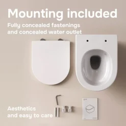 AM.PM Hangtoilet Like Wit - Aquaspin Randloos Toilet - Soft-close Toiletzitting