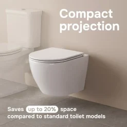 AM.PM Hangtoilet Like Wit - Aquaspin Randloos Toilet - Soft-close Toiletzitting