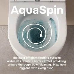 AM.PM Hangtoilet Like Wit - Aquaspin Randloos Toilet - Soft-close Toiletzitting