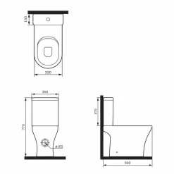 AM.PM - Staand Toilet met muur afvoer - PK - Flash - Randloos - Soft-close & Quick Release wc-bril
