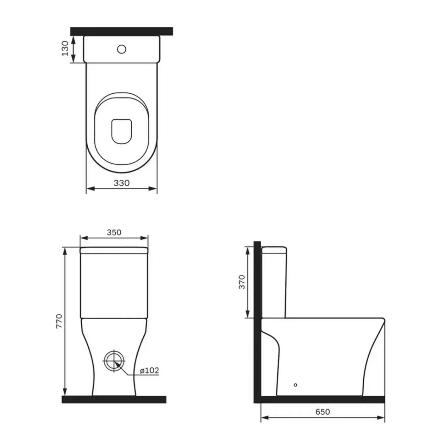AM.PM - Staand Toilet met muur afvoer - PK - Flash - Randloos - Soft-close & Quick Release wc-bril
