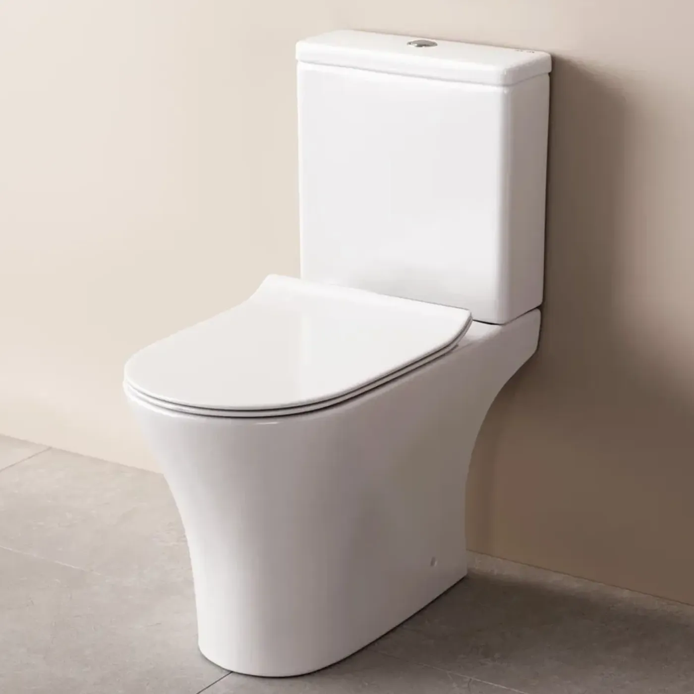 AM.PM - Staand Toilet met muur afvoer - PK - Flash - Randloos - Soft-close & Quick Release wc-bril