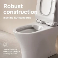 AM.PM - Staand Toilet met muur afvoer - PK - Flash - Randloos - Soft-close & Quick Release wc-bril