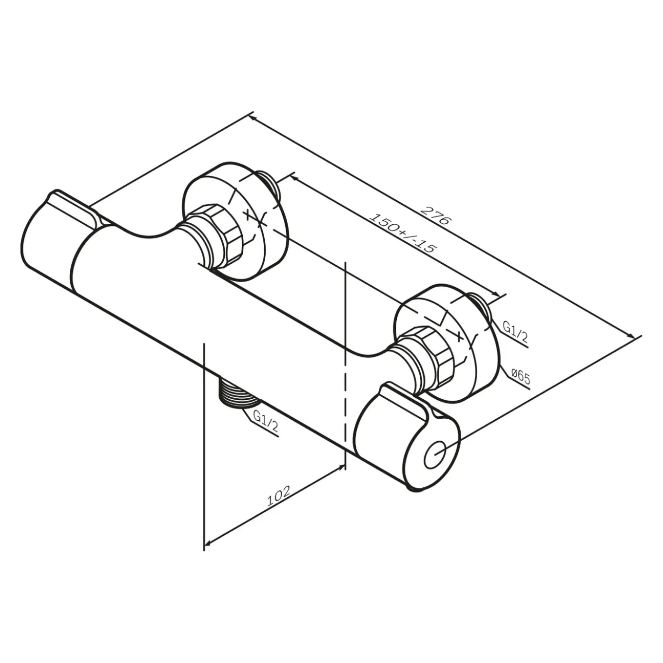 Am.pm Thermostatische Douchemengkraan Gem Chroom Messing