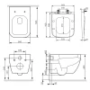 Am.pm Toiletset Gem Chroom | Wandcloset + Inbouwreservoir + Bedieningsplaat | Randloos Toiletpot