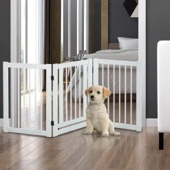 4animalz Vrijstaand Veiligheidshek Met Poten 155 X 76 Cm - Wit