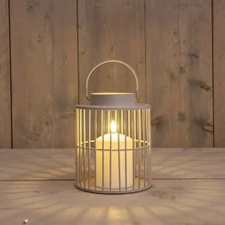 Anna's Collection Anna Collection Buitenlamp Met Kaars - Beige/zand - 15 X 18 Cm - Tuinlamp