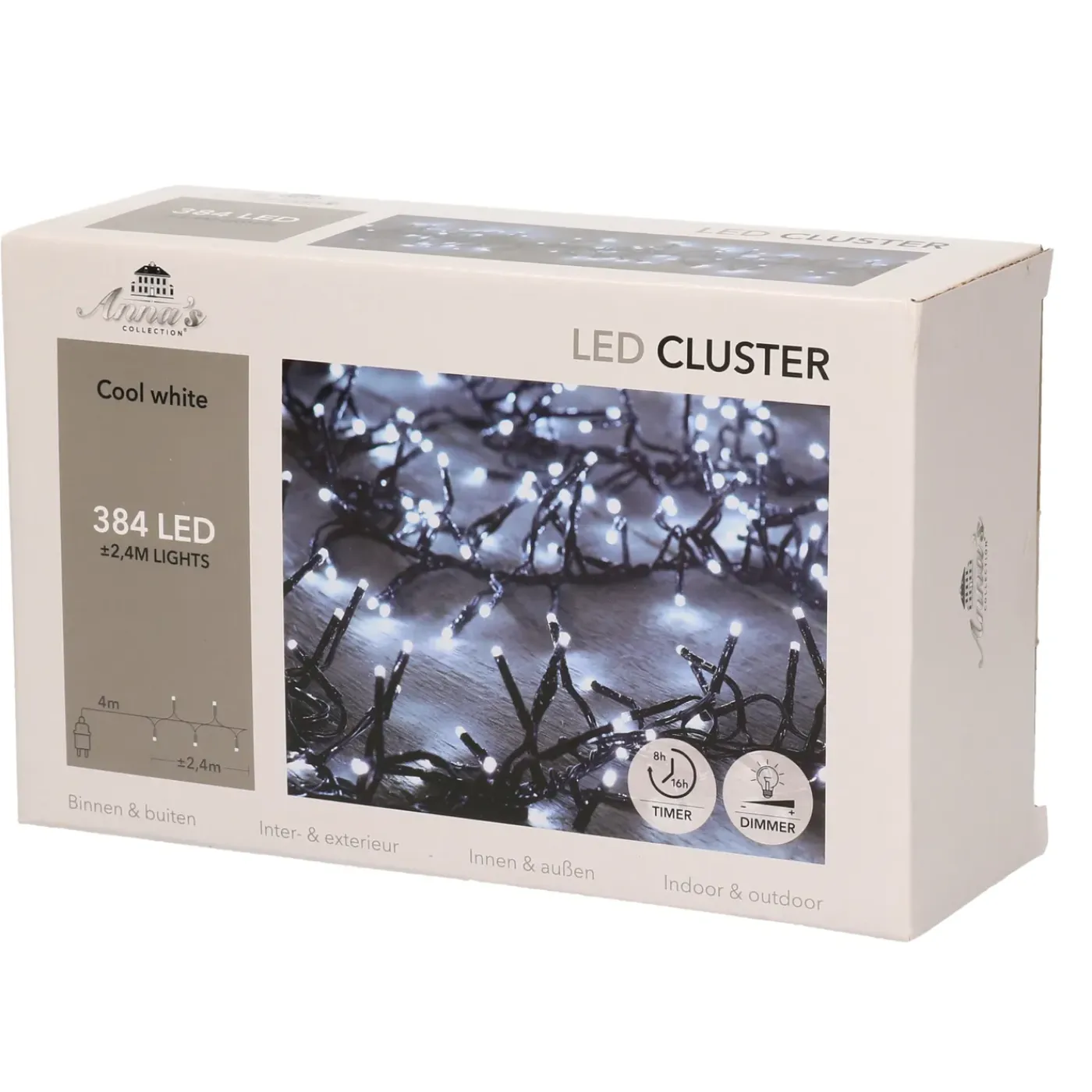Anna's Collection Kerstverlichting - Wit - 384 Leds - 2,4 Meter