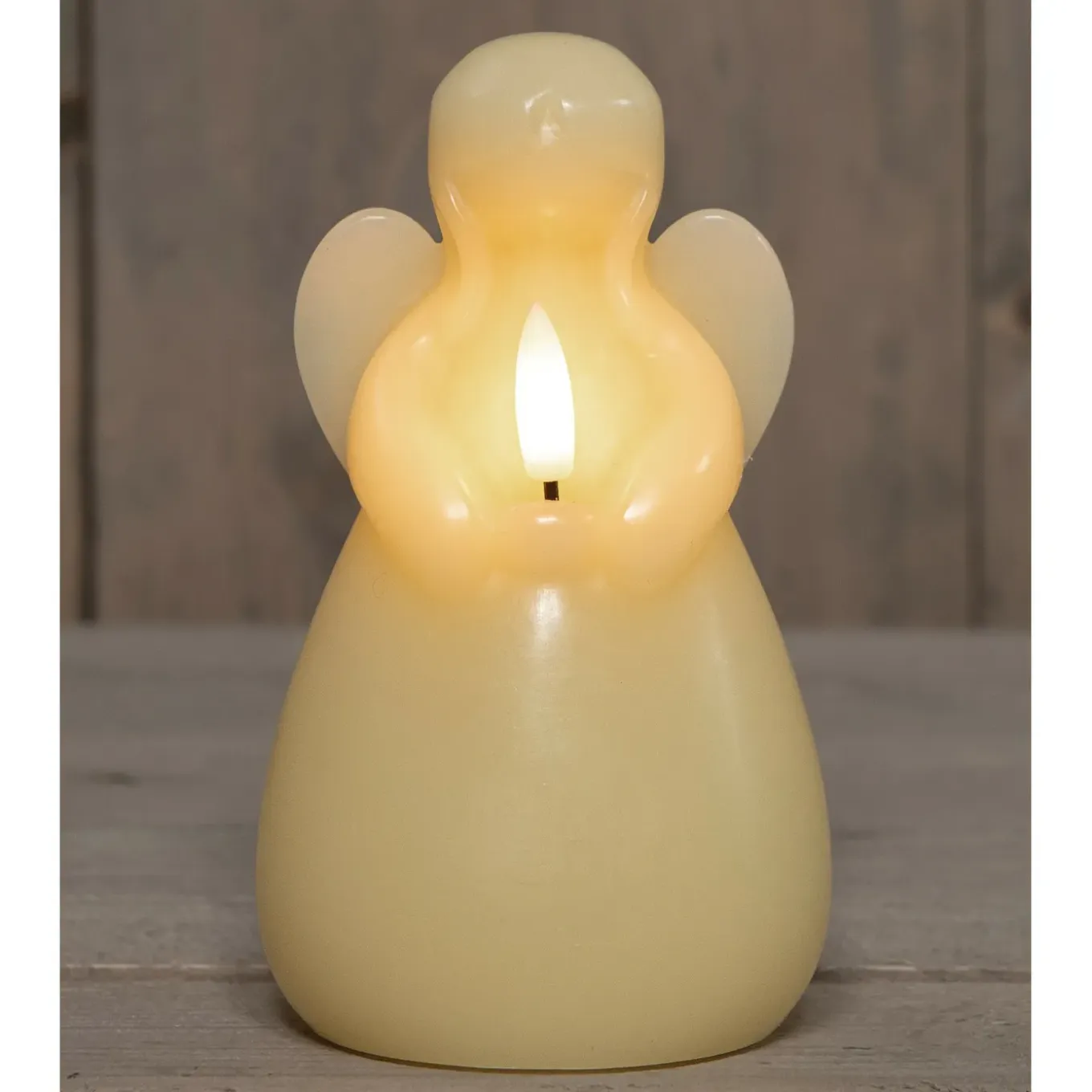 Anna's Collection Led Kaars Engel - Ivoor - 14 X 8 Cm -met Timer