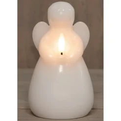 Anna's Collection Led Kaars Engel - Wit - 14 X 8 Cm - Met Timer