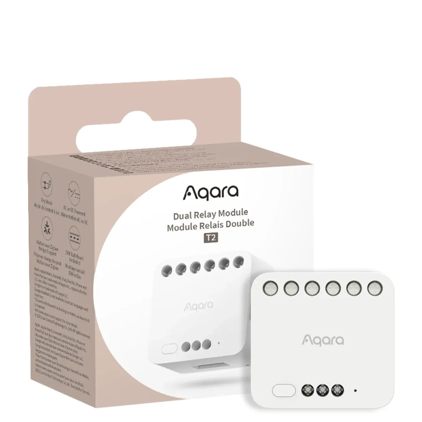 Aqara Relaismodule Dual Relay Module T2 - 2-kanaals - Zigbee - 100-250V AC/DC