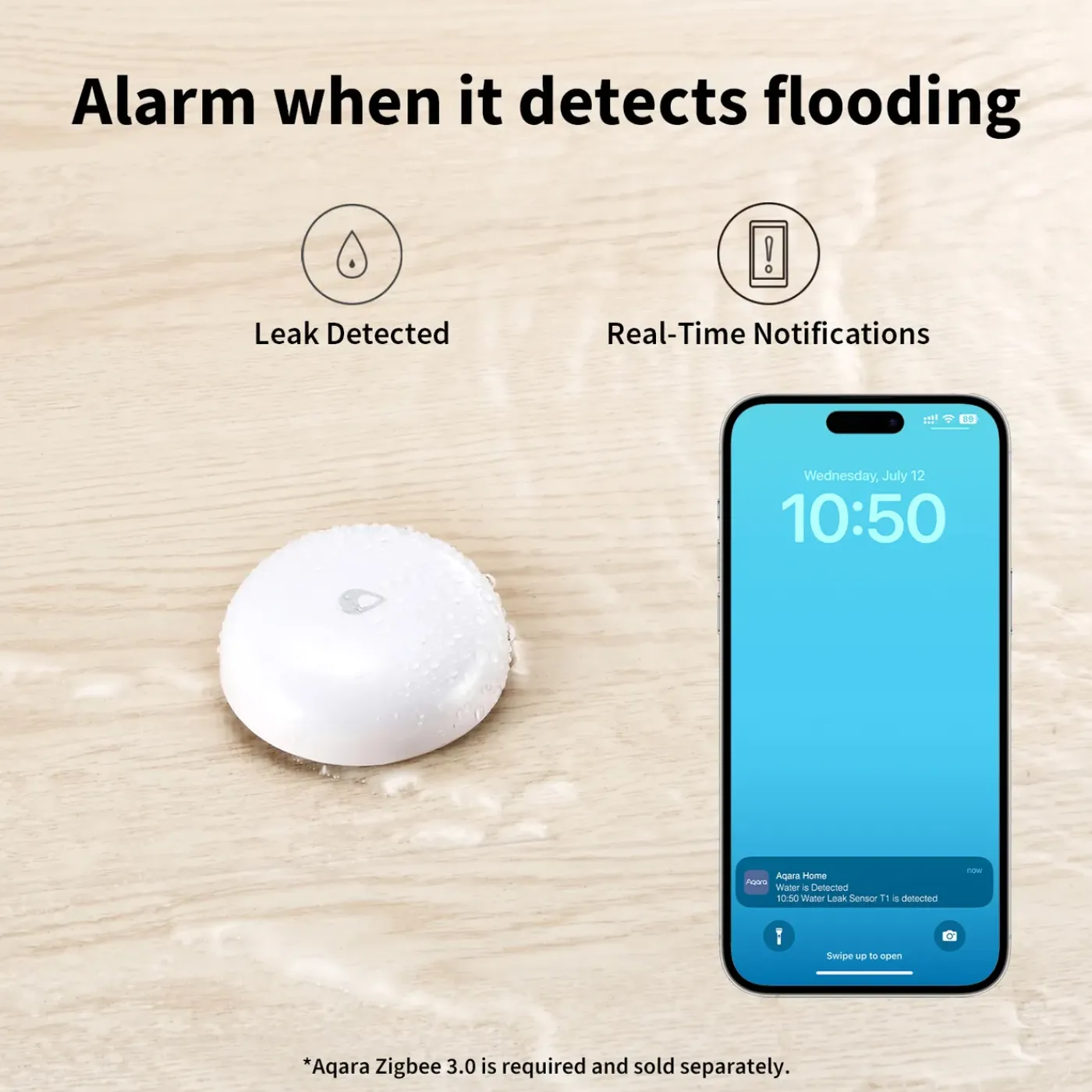 Aqara waterlek sensor T1 - Zigbee - overstromingsdetectie