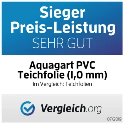 Aquagart Vijverfolie Pvc Folie Voor De Tuinvijver 1,0mm Zwart 4m X 6m
