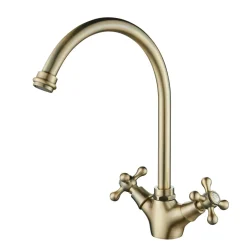 Aquanello Heritage Ascot Klassieke Keuken Nostalgische Keukenkraan Brons Met Ronde Uitlop