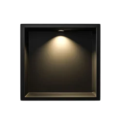 Aquavik Inbouwnis Lysbygg Met Led Licht 30x30x7 Cm Mat Zwart