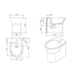 AquaVive – Praxis Eigen Merk AquaVive Bidet - vloermontage - wit