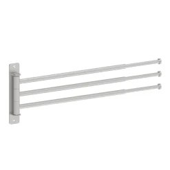 AquaVive – Praxis Eigen Merk AquaVive handdoekhouder draaibaar met 3 stangen geborsteld roestvrij staal 37,50x17,50x5cm