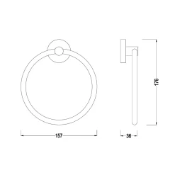AquaVive handdoekring chroom 17,60x15,70x3,60cm