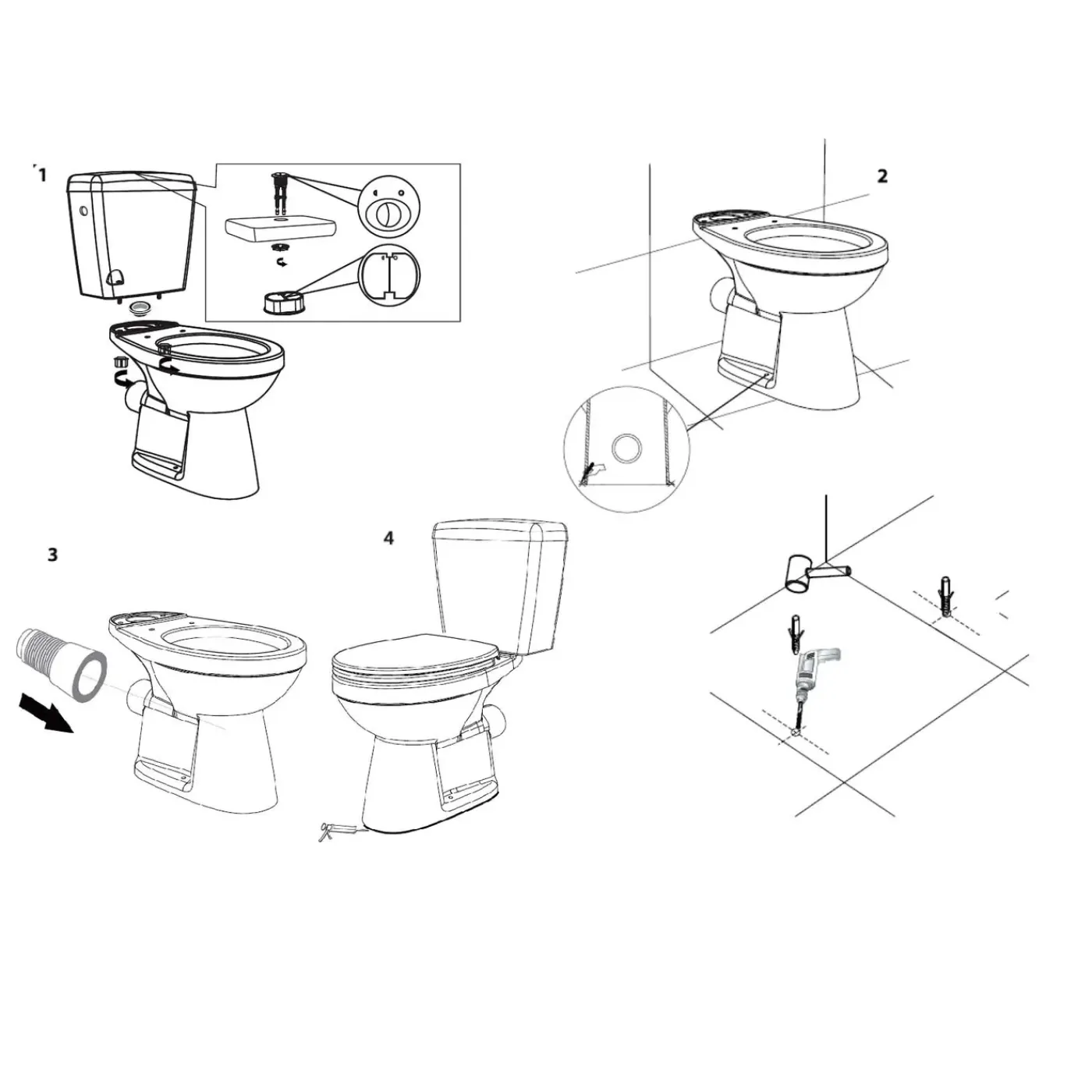 AquaVive – Praxis Eigen Merk Aquavive Ippari Duoblok toilet met softclose toiletzitting - PK - wit