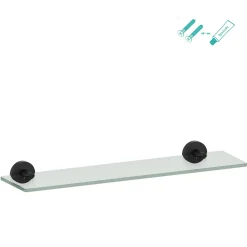 Aquavive Planchet - Geschilderd - Metaal - Muurbevestiging - Zwart - 58x15cm