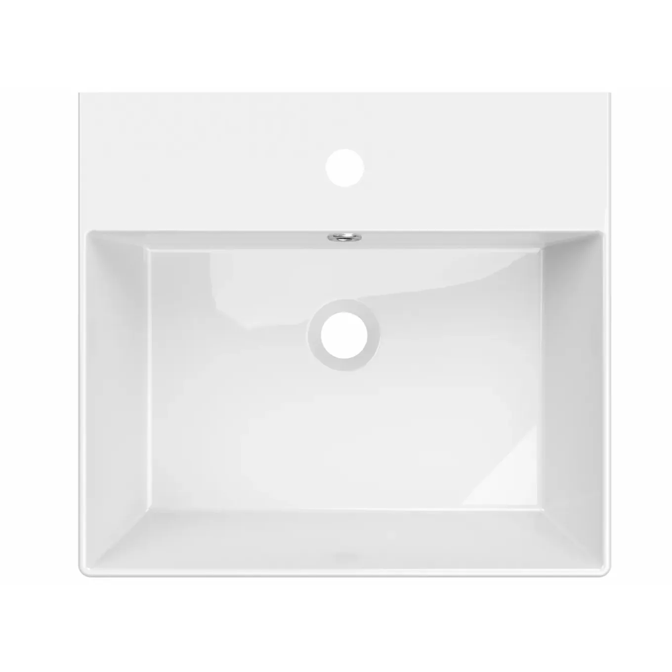 AquaVive rechthoekige wastafel Turano 50x45cm wit