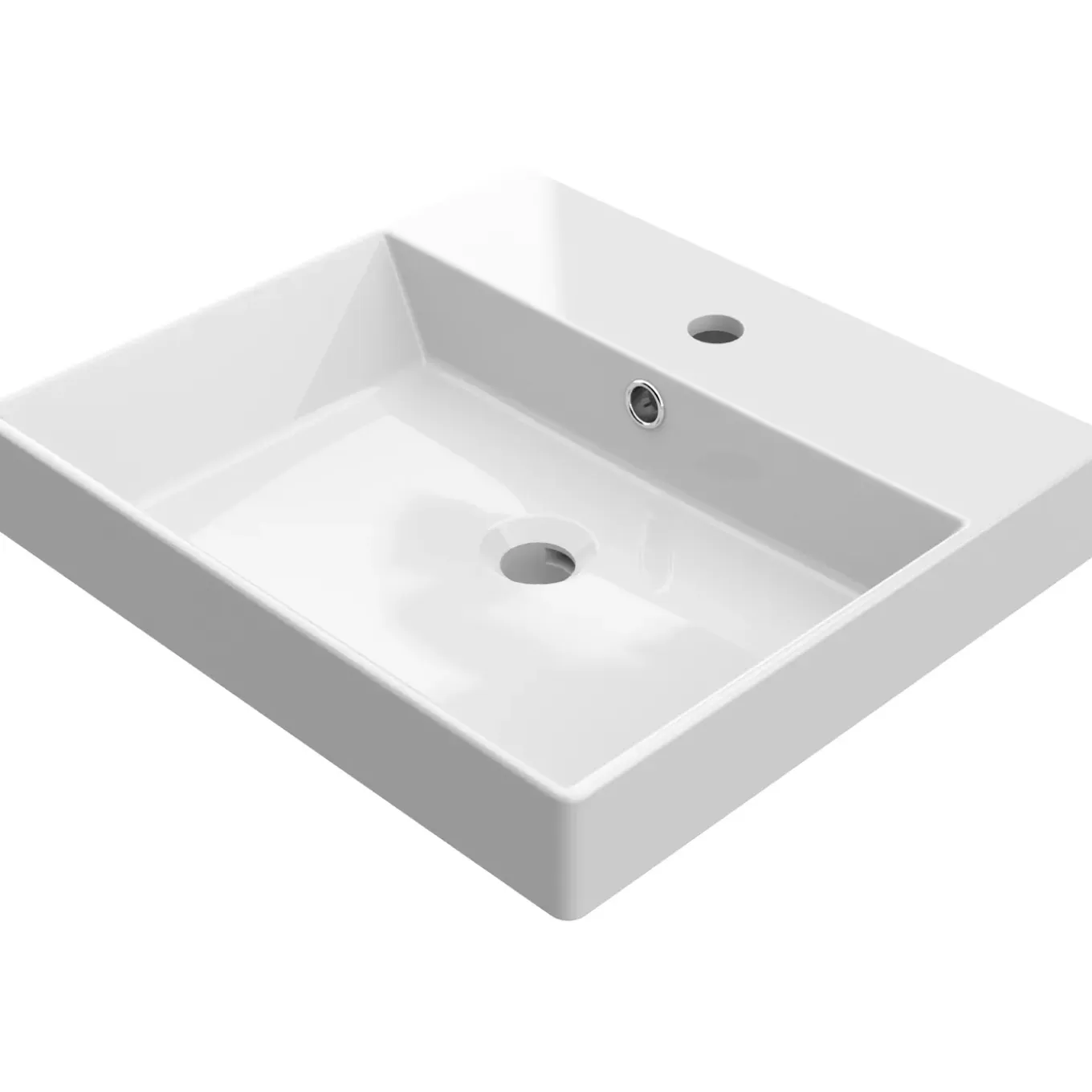 AquaVive rechthoekige wastafel Turano 50x45cm wit
