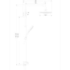 AquaVive – Praxis Eigen Merk Aquavive Regendouche Basento - Zonder Kraan - Zilver - Rond - 3-straals - Waterbesparend