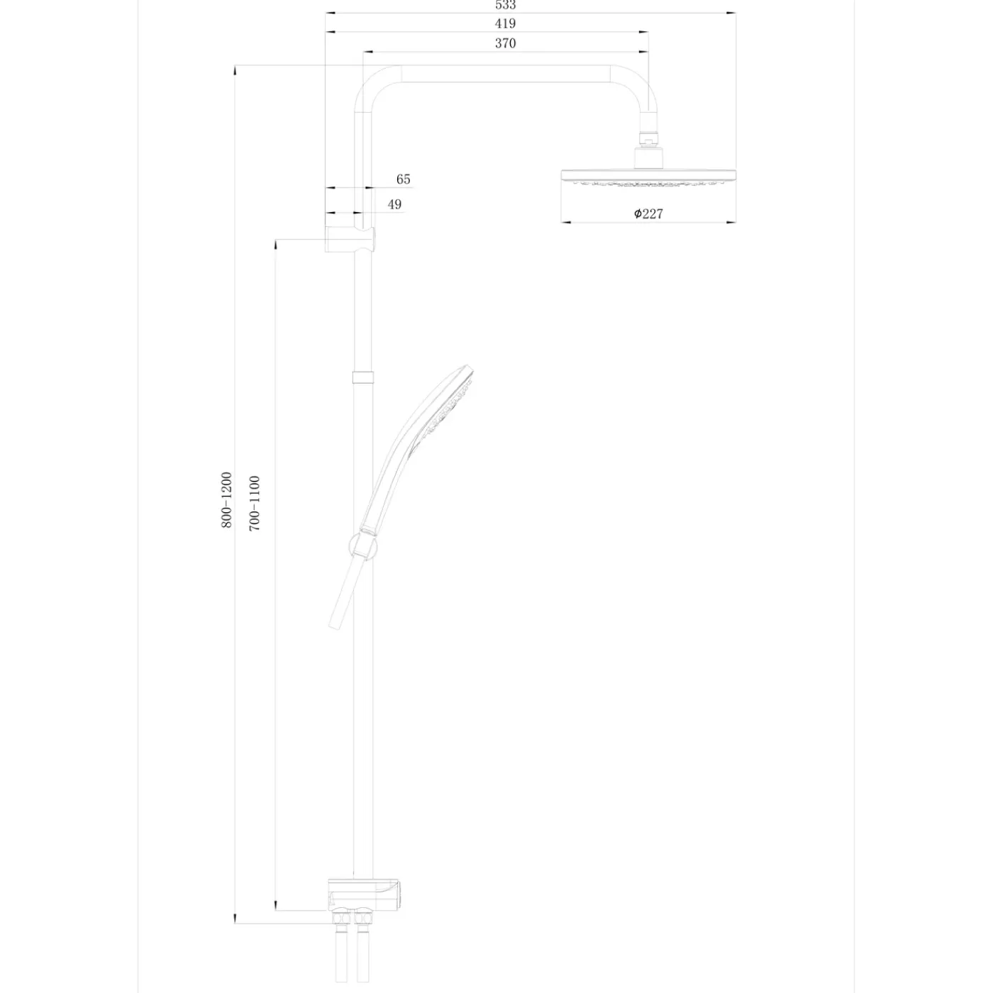 AquaVive – Praxis Eigen Merk Aquavive Regendouche Basento - Zonder Kraan - Zilver - Rond - 3-straals - Waterbesparend