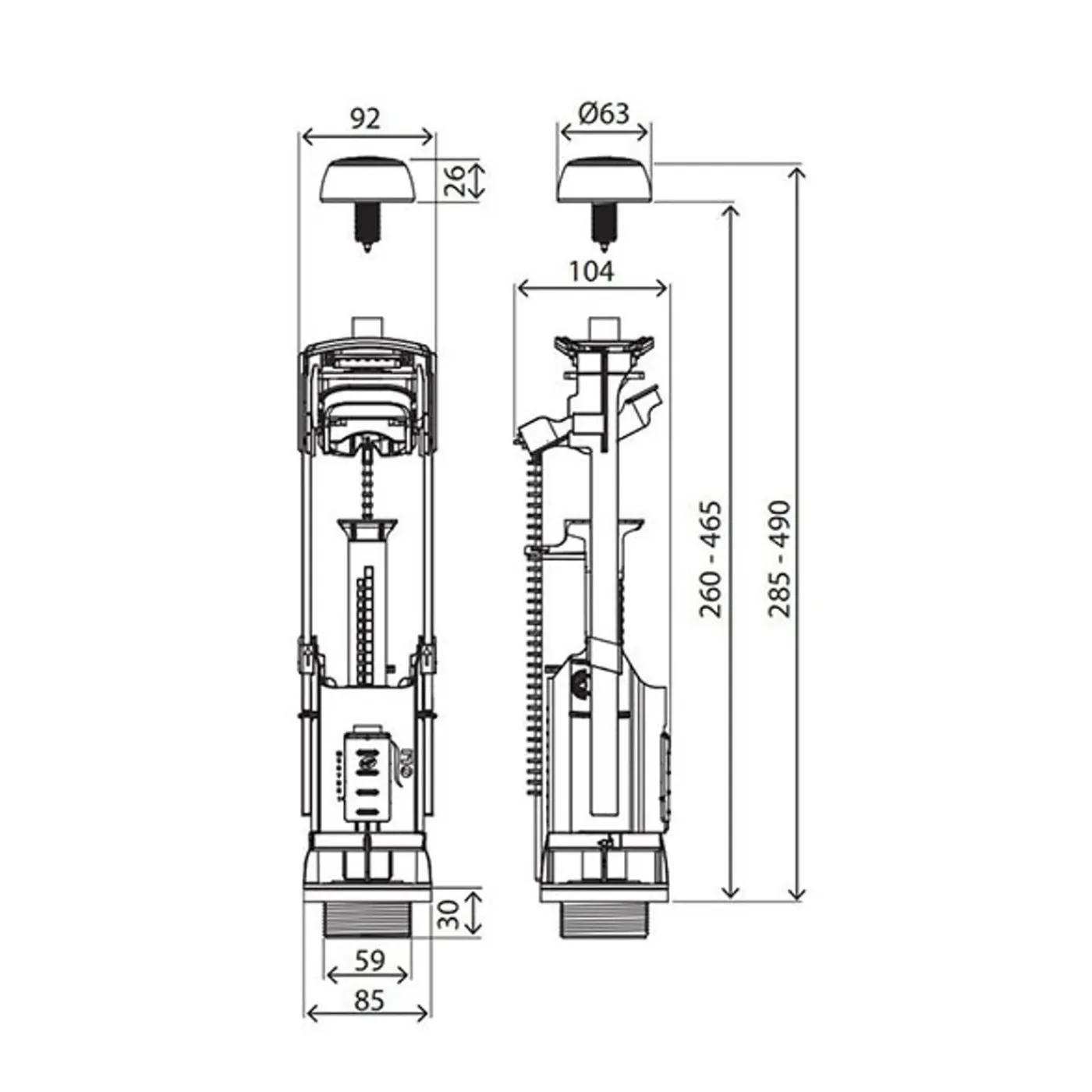 AquaVive – Praxis Eigen Merk AquaVive spoelmechanisme dual flush universeel
