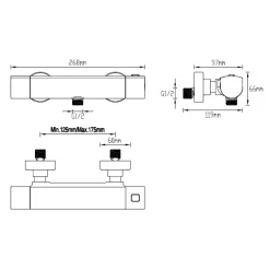 Aquavive Thermostatische Douchekraan Sillaro - Chroom - 15 cm