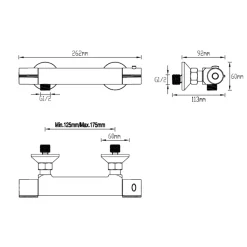 AquaVive – Praxis Eigen Merk Aquavive Thermostatische Douchekraan Irminio - Mat Zwart - 15 cm