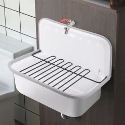 AquaVive – Praxis Eigen Merk Aquavive Wasbak Clean Sink - Staal - Vierkant - Wit - 52,5x35x37,5cm