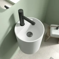 Aquavive Wasbak Elvo - Solid Surface - Cilinder - Wit - 36x35x40cm