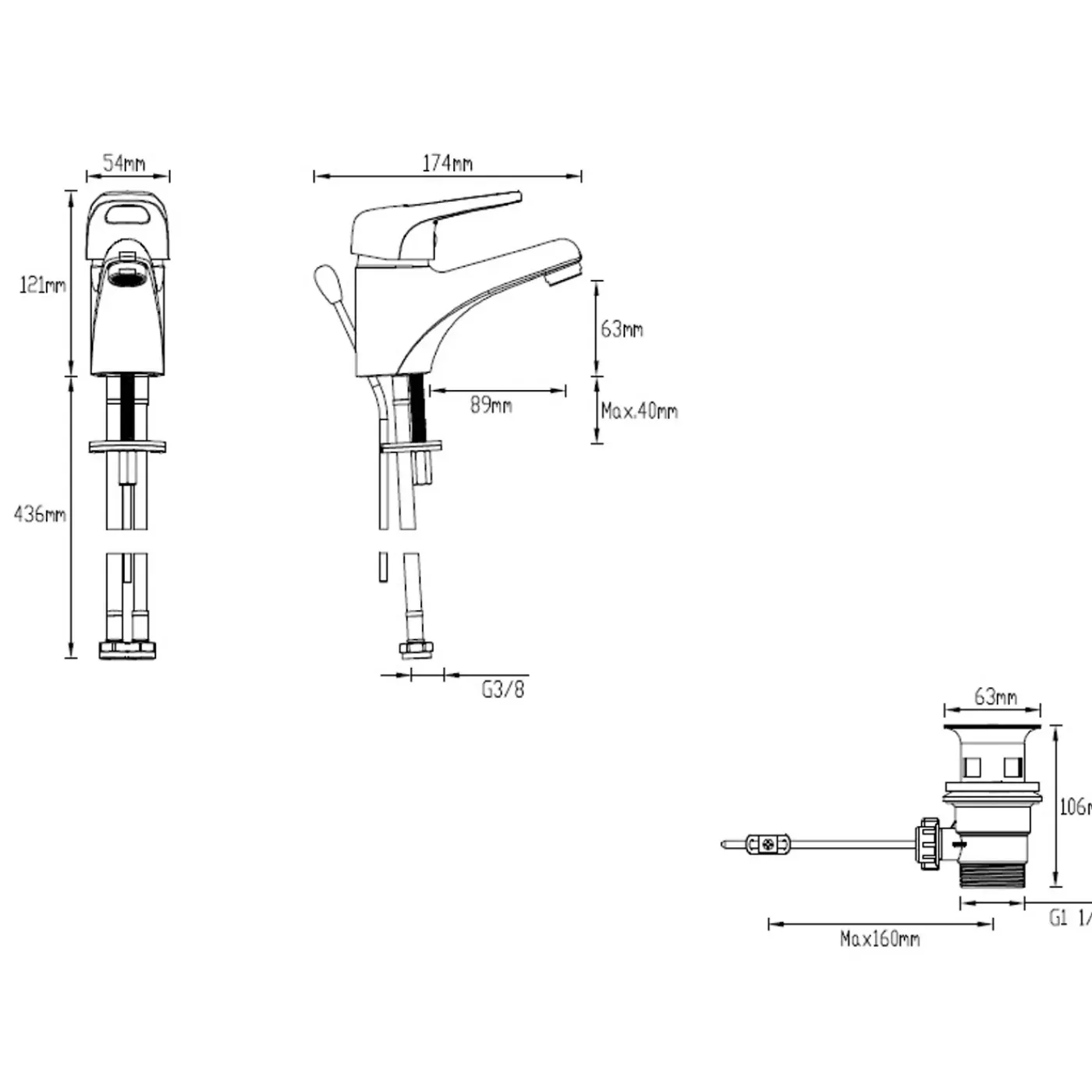 AquaVive – Praxis Eigen Merk AquaVive Wastafelmengkraan Grande - Lage uitloop - Keramisch - Chroom - 7,5cm