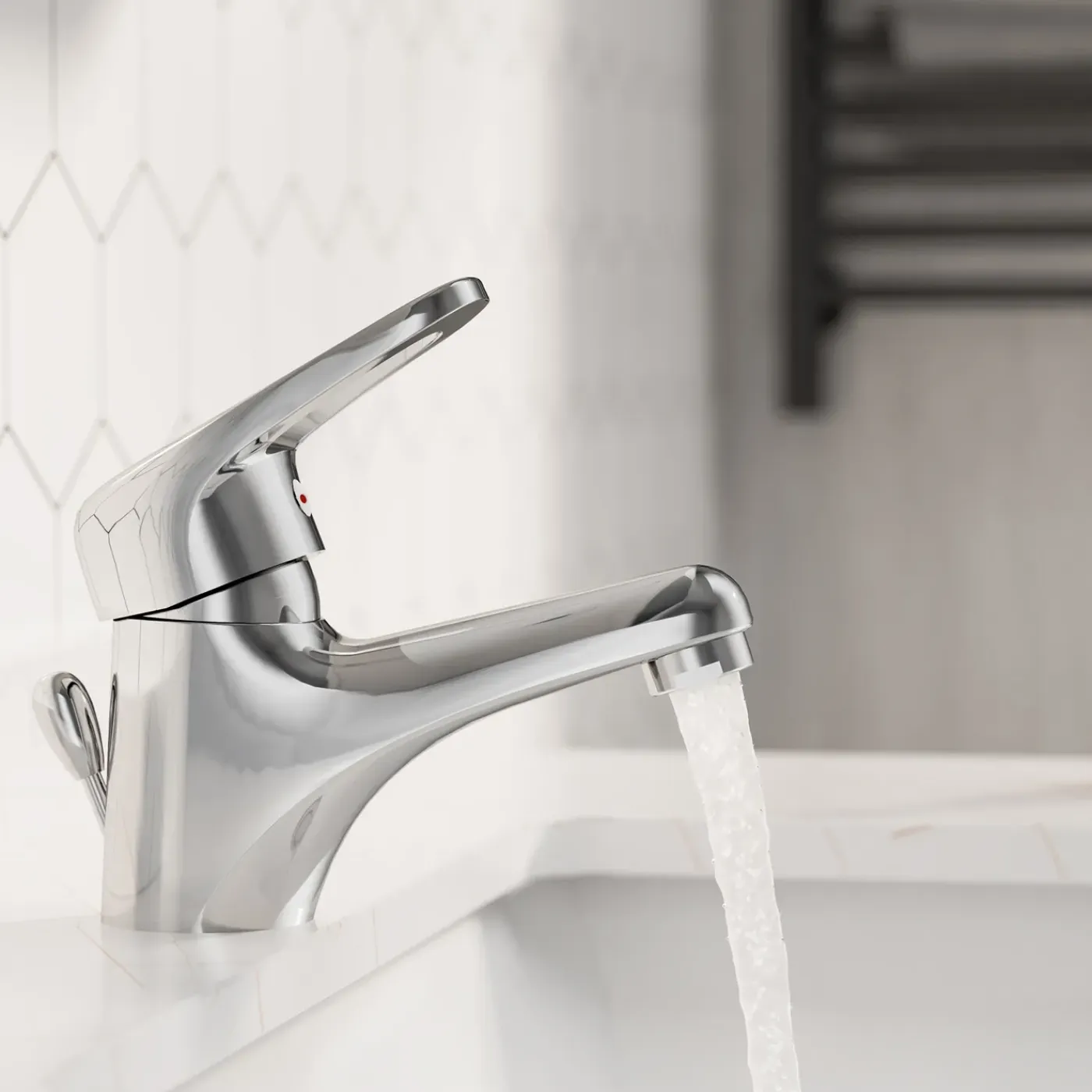 AquaVive – Praxis Eigen Merk AquaVive Wastafelmengkraan Grande - Lage uitloop - Keramisch - Chroom - 7,5cm