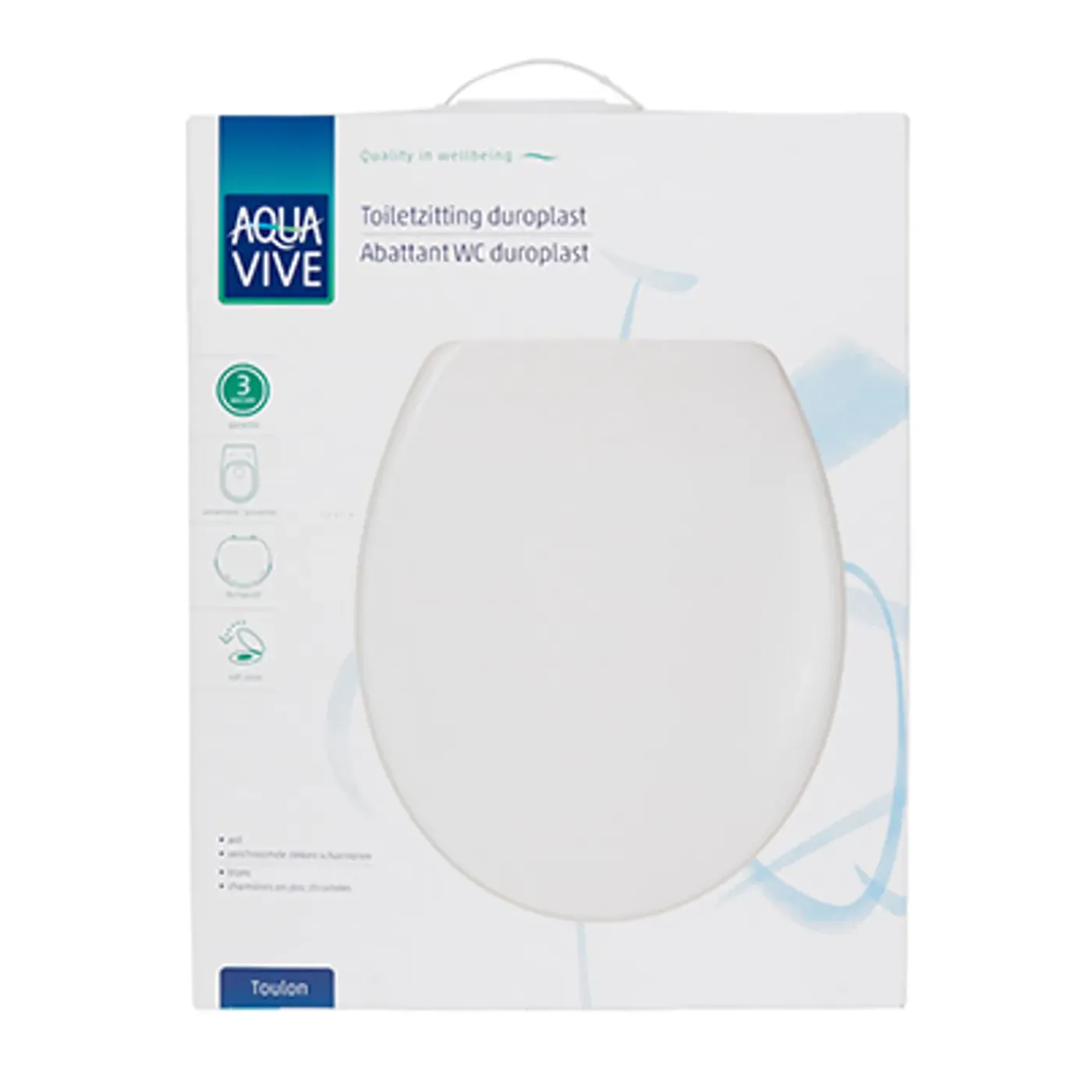 AquaVive – Praxis Eigen Merk Aquavive WC-bril Toulon - Duroplast - Softclose - Verstelbaar - Snelsluiting - Wit