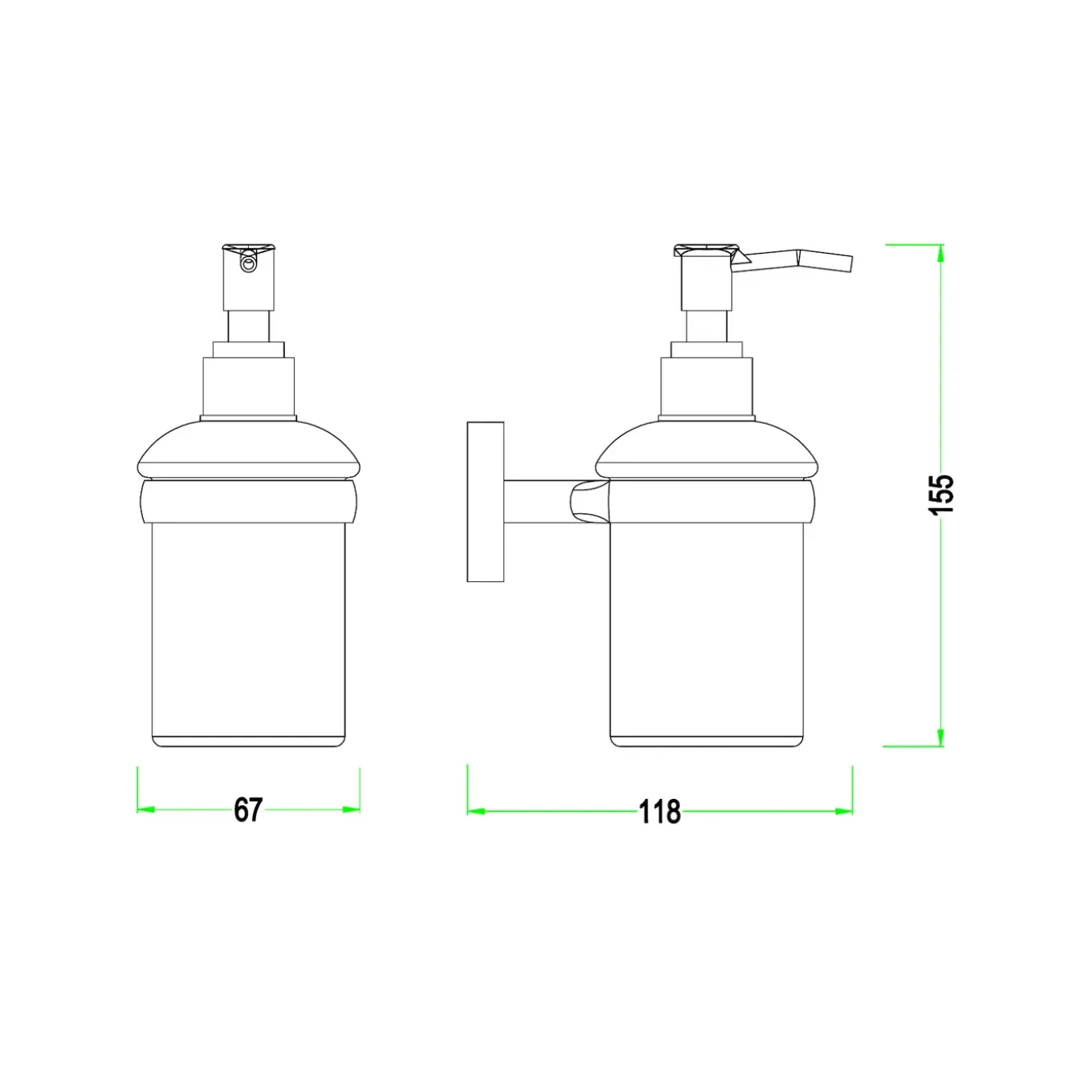 AquaVive zeepdispenser glas en chroom