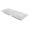 Aquazuro Dubbele Wastafel Napoli - Minerale composiet - Rechthoekig - Mat Wit - 120cm