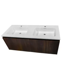 Aquazuro Dubbele Wastafel Napoli - Minerale composiet - Rechthoekig - Mat Wit - 120cm
