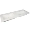 AquaVive – Praxis Eigen Merk Aquazuro Dubbele Wastafel Napoli - Keramiek - Glanzend - Wit - 50cm