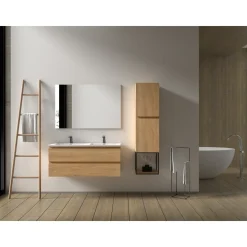 AquaVive – Praxis Eigen Merk Aquazuro Dubbele Wastafel Napoli - Keramiek - Glanzend - Wit - 50cm