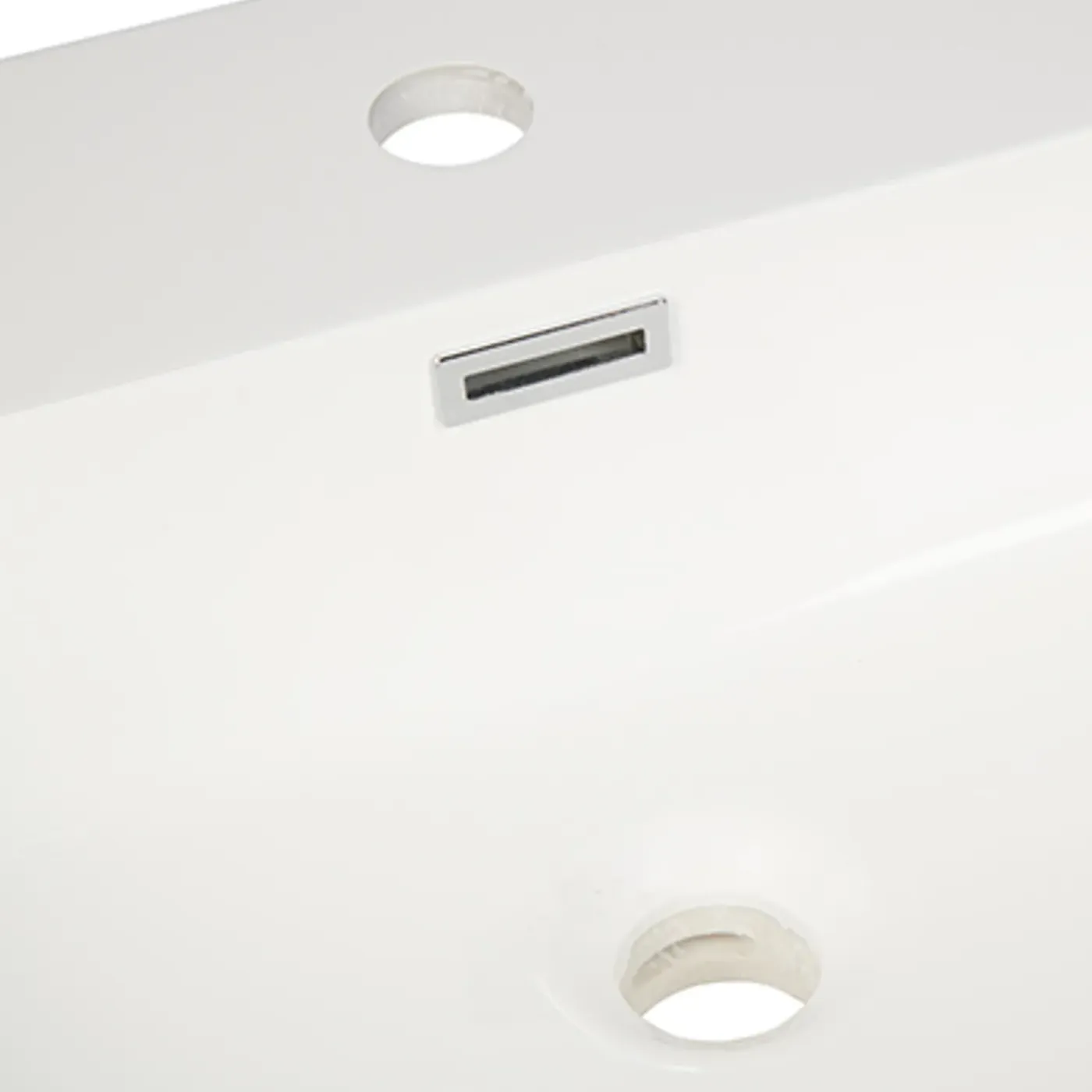 AquaVive – Praxis Eigen Merk Aquazuro Dubbele Wastafel Napoli - Keramiek - Glanzend - Wit - 50cm