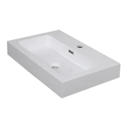 AquaVive – Praxis Eigen Merk Aquazuro Enkele Wastafel Arezzo - Keramiek - Vierkant - Glanzend - Wit - 40cm