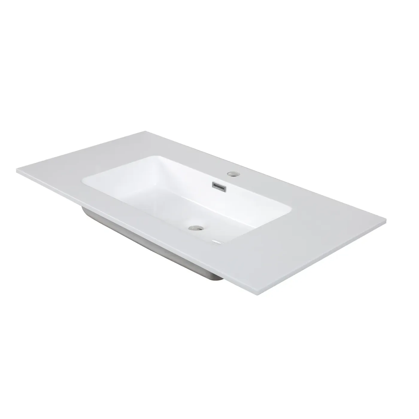 AquaVive – Praxis Eigen Merk Aquazuro Enkele Wastafel Napoli - Rechthoekig - Glanzend - Wit - 90cm