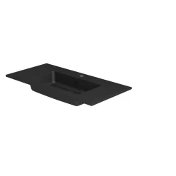 AquaVive – Praxis Eigen Merk Aquazuro Enkele Wastafel Napoli - Keramiek - Rechthoekig - Mat Zwart - 90cm