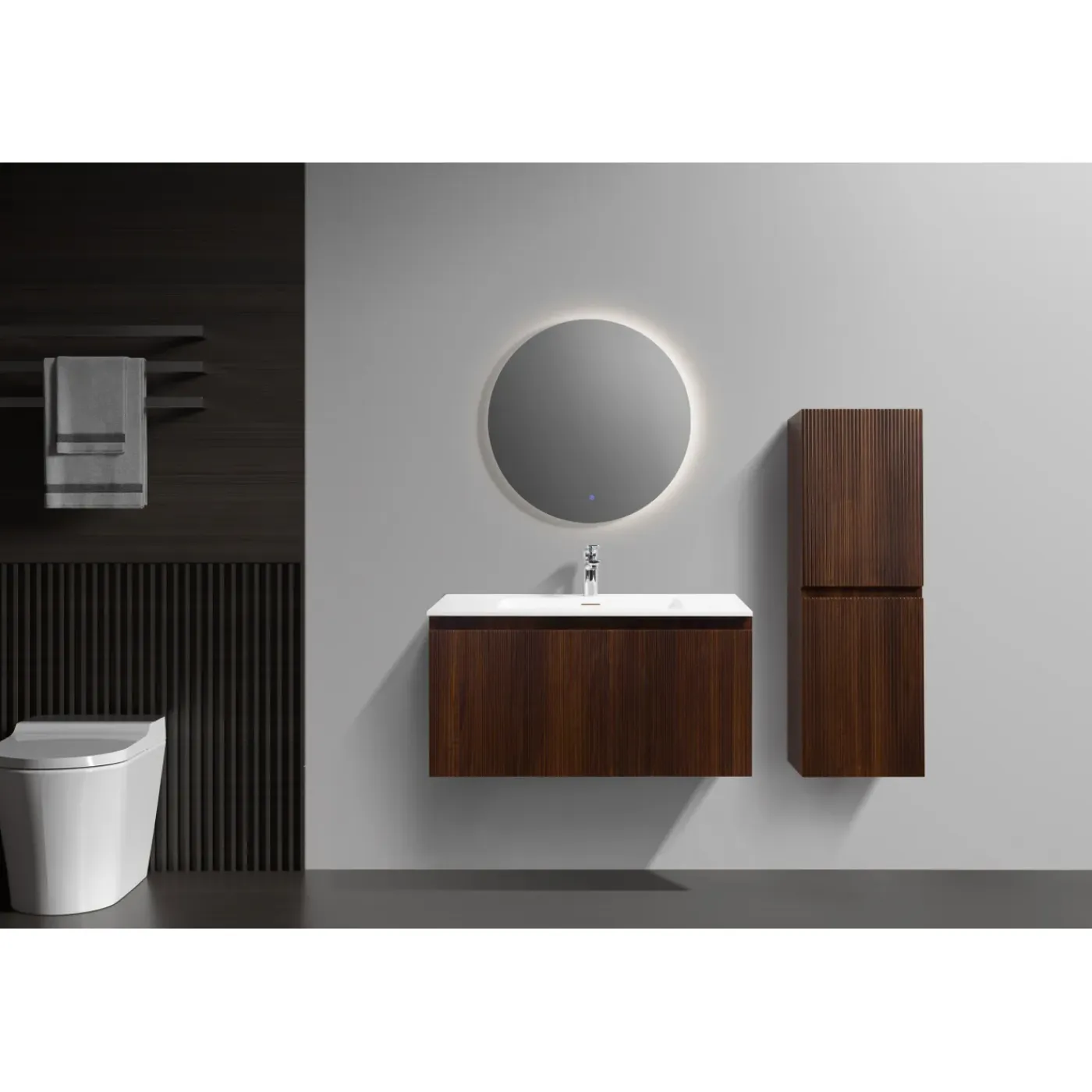 AquaVive – Praxis Eigen Merk Aquazuro Enkele Wastafel Napoli - Minerale composiet - Rechthoekig - Mat Wit - 90cm